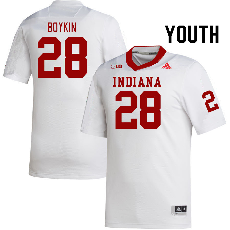 Youth #28 Jaz Boykin Indiana Hoosiers College Football Jerseys Stitched Sale-White
